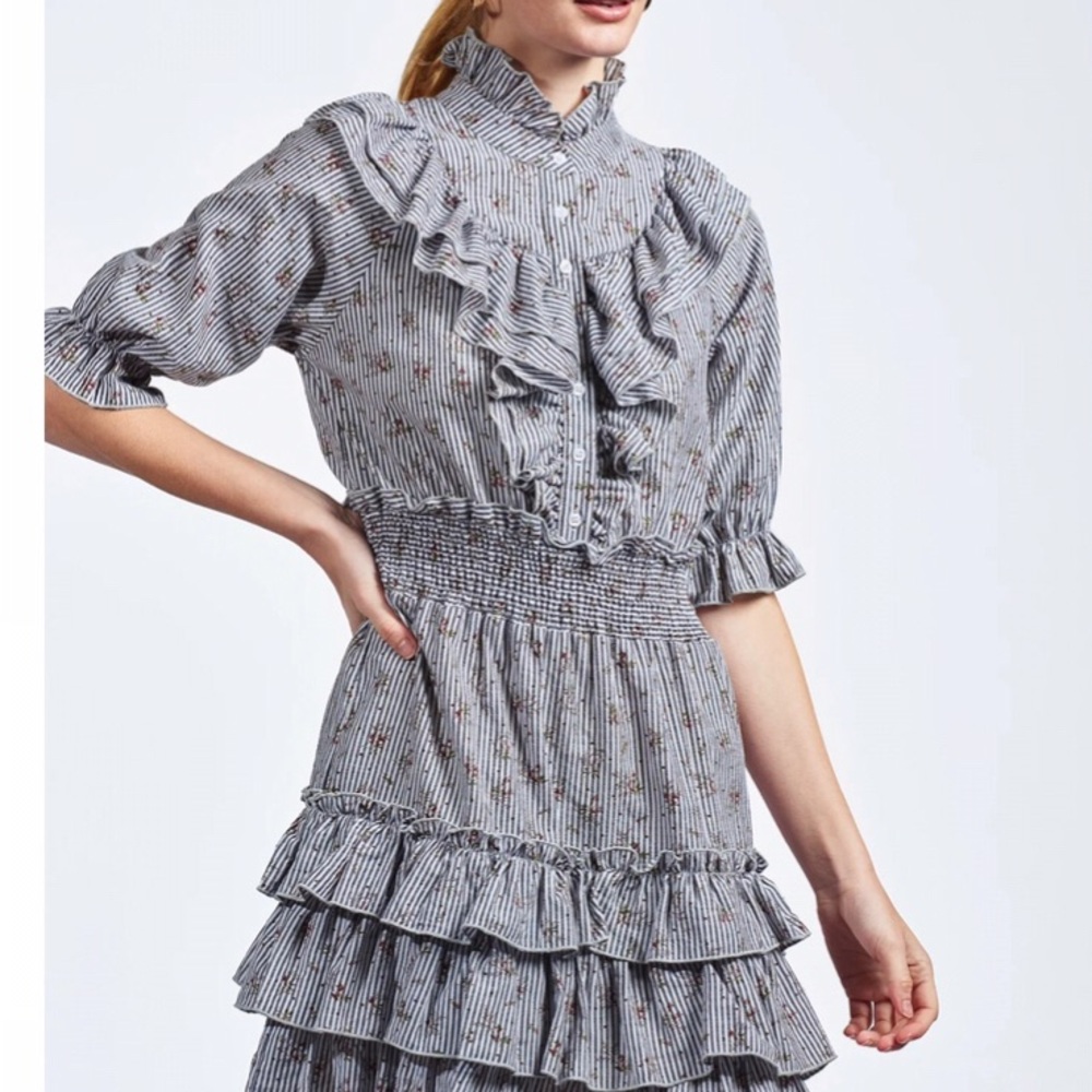 NWOR The Shirt mini dress in floral stripe